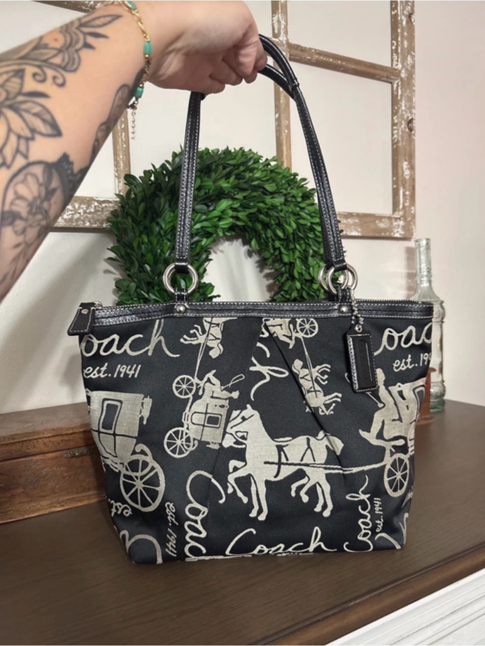 Coach Horse and Carriage Tote